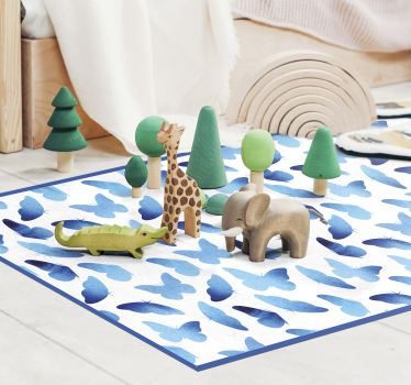 Butterfly Patterned kids vinyl rug - TenStickers