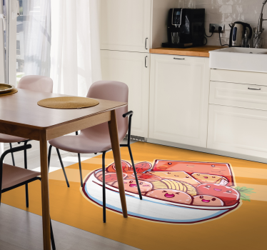 Cartoon Sushi Delight kitchen vinyl rug - TenStickers