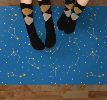 Celestial Night Sky star vinyl rug - TenStickers