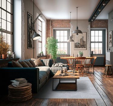 Cement texture stone effect vinyl rug - TenStickers