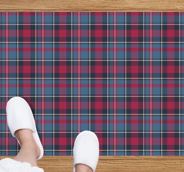 Checkered Pattern Style striped vinyl rug - TenStickers
