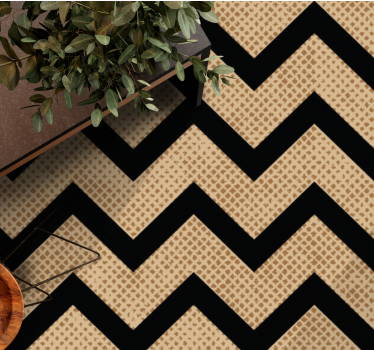 Chevron Textured geometric vinyl rug - TenStickers