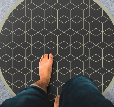 Circular Geometric Patterned Accent Rug - TenStickers