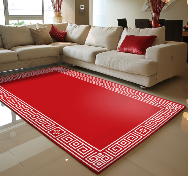 Classic Greek design red vinyl rug - TenStickers