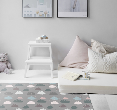 Cloudy Playtime nursery vinyl rug - TenStickers