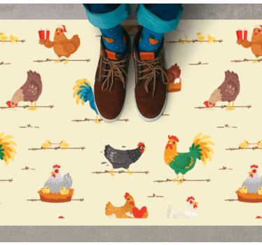 Colorful Chicken Patterns animal vinyl rug - TenStickers