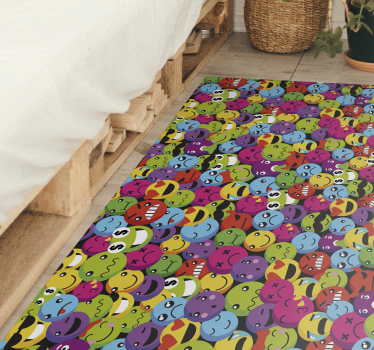 Colorful emoji expressions teen vinyl rug - TenStickers