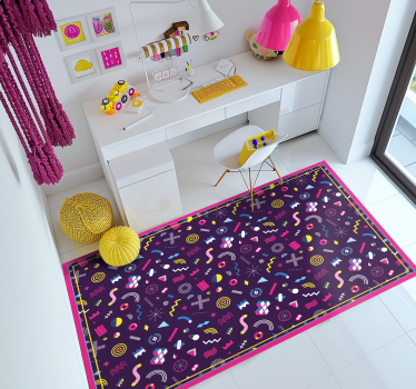 Colorful Geometric Shapes Area Rug - TenStickers