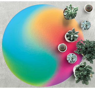 Colorful Gradient Sphere circular vinyl rug - TenStickers