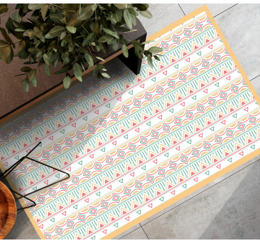 Colorful Patterned Stripes ethnic vinyl rug - TenStickers