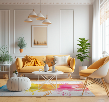 Colourful Splashed Paint Kids Vinyl Rug - TenStickers
