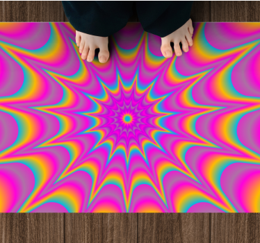 Colorful starburst bedroom vinyl rug - TenStickers