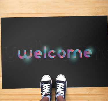 Colorful Welcome Text entrance hall vinyl rug - TenStickers