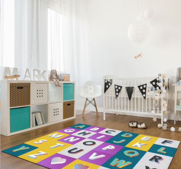 Colourful Alphabet Play Area Children's Bedroom Carpet - TenStickers