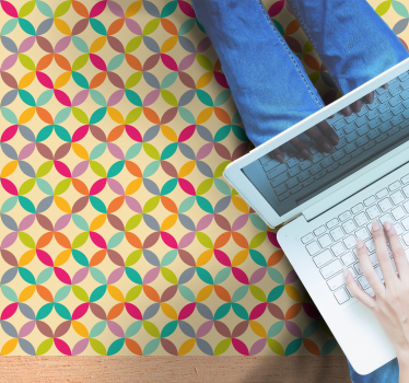 Colourful pattern geometric vinyl rug - TenStickers