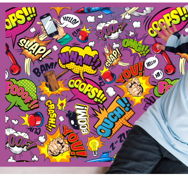 Comic dialogue bubbles teen vinyl rug - TenStickers