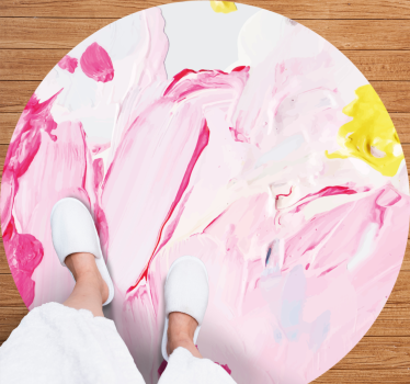Teen vinyl rug abstract pink swirls - TenStickers