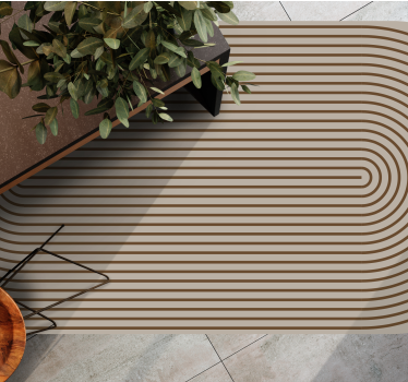 Contour Lines striped vinyl rug - TenStickers