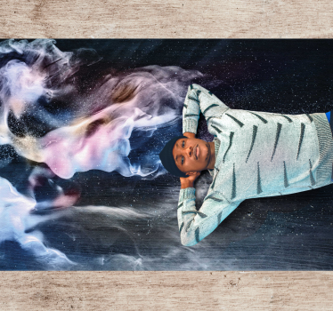 Cosmic smoke swirls teen vinyl rug - TenStickers