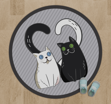 Cuddly Felines animal vinyl rug - TenStickers