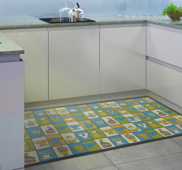 Culinary Patterns kitchen vinyl rug - TenStickers