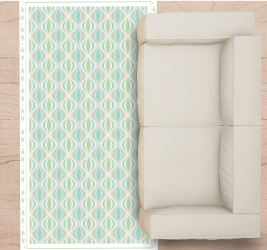 Curvy Motif tile vinyl rug - TenStickers