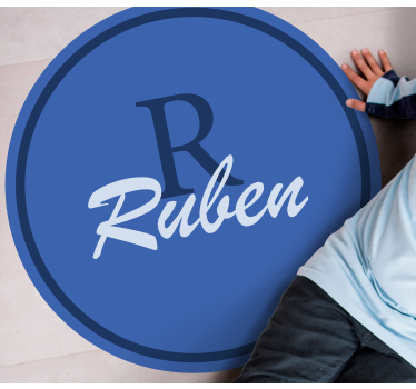 Custom vinyl rug custom name circle rug - TenStickers