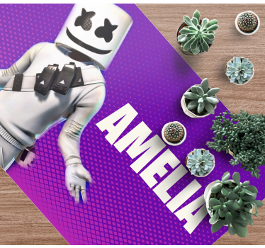 DJ figure with name teen vinyl rug - TenStickers