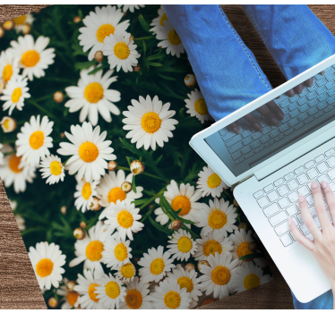 Daisy Flower Print floral vinyl rug - TenStickers