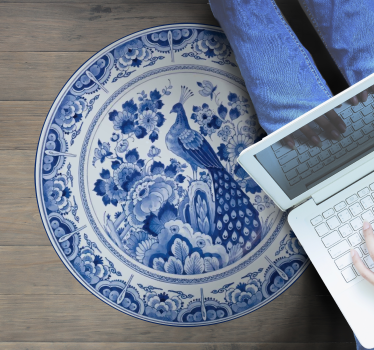Delftware peacock tile mat - TenStickers