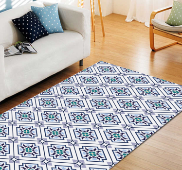 Delicate abstract flower  tile mat - TenStickers