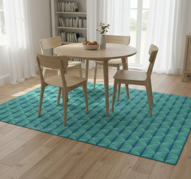 Dining room vinyl rug in blue green - TenStickers