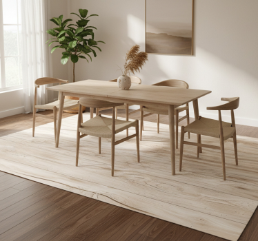 Dining room vinyl rug light wood table design - TenStickers