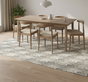 Dining room vinyl rug in vintage waves design - TenStickers