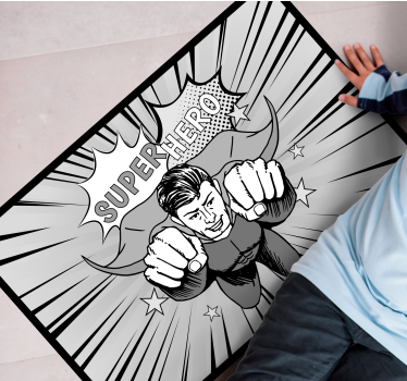 Dynamic Superhero Graphic playroom carpet - TenStickers