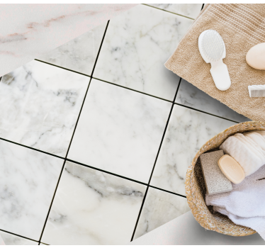 Elegant grey motif marble vinyl rug - TenStickers
