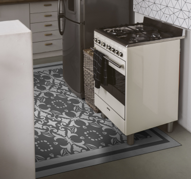 Victorian tile design kitchen vinyl rug - TenStickers