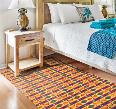 Ethnic vinyl rug with ethnic motif design - TenStickers