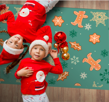 Festive Gingerbread Pattern Christmas carpet runner - TenStickers