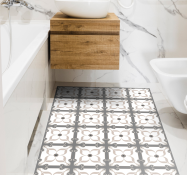 Modern blue tiles bathroom vinyl rug - TenStickers