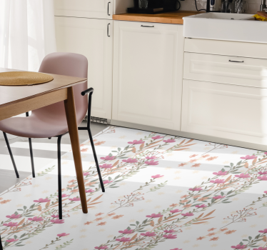 Floral patterned motif floral vinyl rug - TenStickers