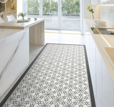 Floral vinyl rug floral patterned runner - TenStickers