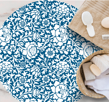Floral vinyl rug in floral pattern style - TenStickers