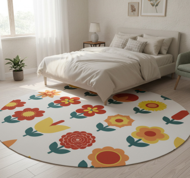Floral vinyl rug summer flowers collection - TenStickers