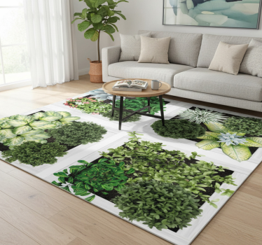 Floral vinyl rug vertical garden tiles - TenStickers
