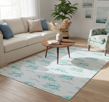 Floral vinyl rug waves pattern design - TenStickers