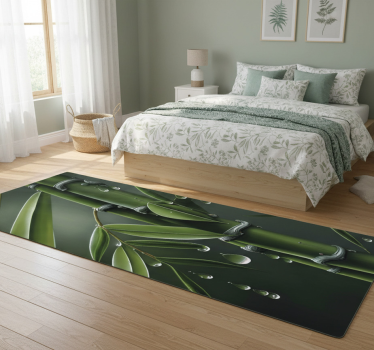 Floral vinyl rug bamboo with drops - TenStickers