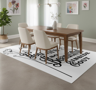Floral vinyl rug with beautiful flowers inside out - TenStickers
