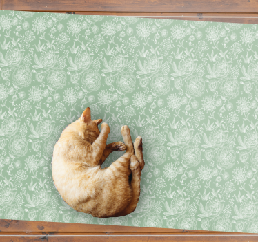 Flower elegance Floral vinyl rug - TenStickers
