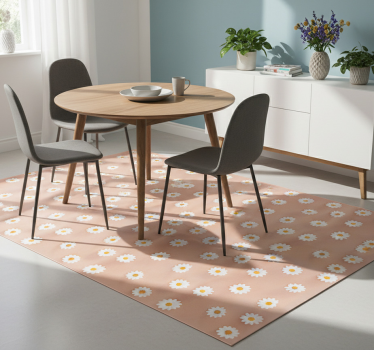 Flower rug with modern daisy design - TenStickers